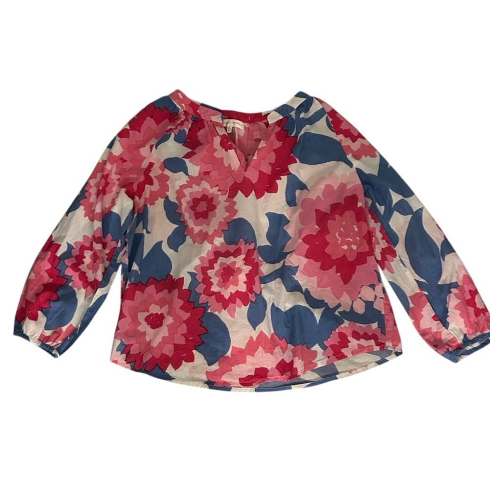 Jude Connally Pink Floral 100% Cotton Top Size Medium Style 307369